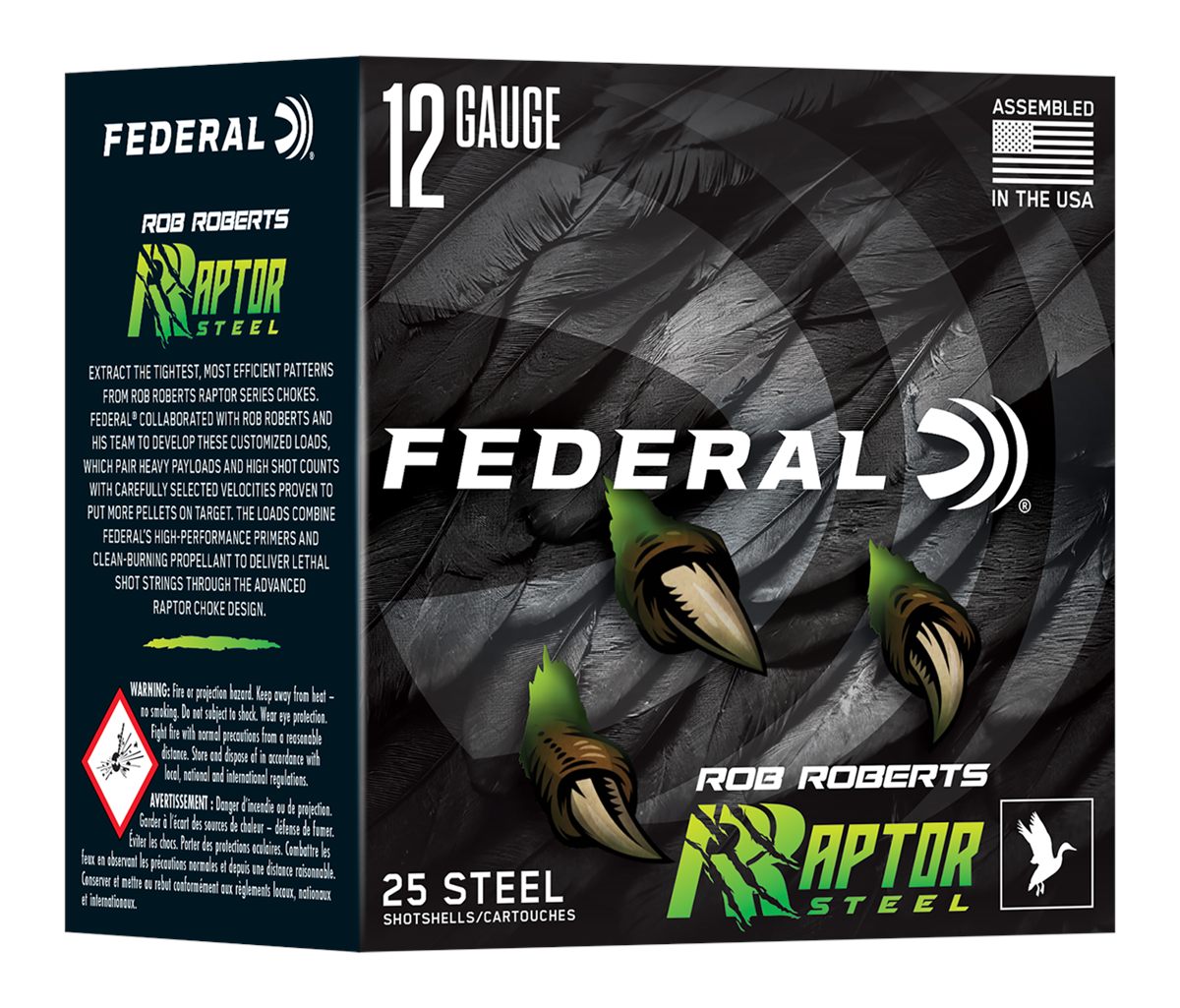 Federal RRS1384 Rob Raptor 12 Gauge 3in 1 3/8oz 4 Shot 25 Per Box/10 Case