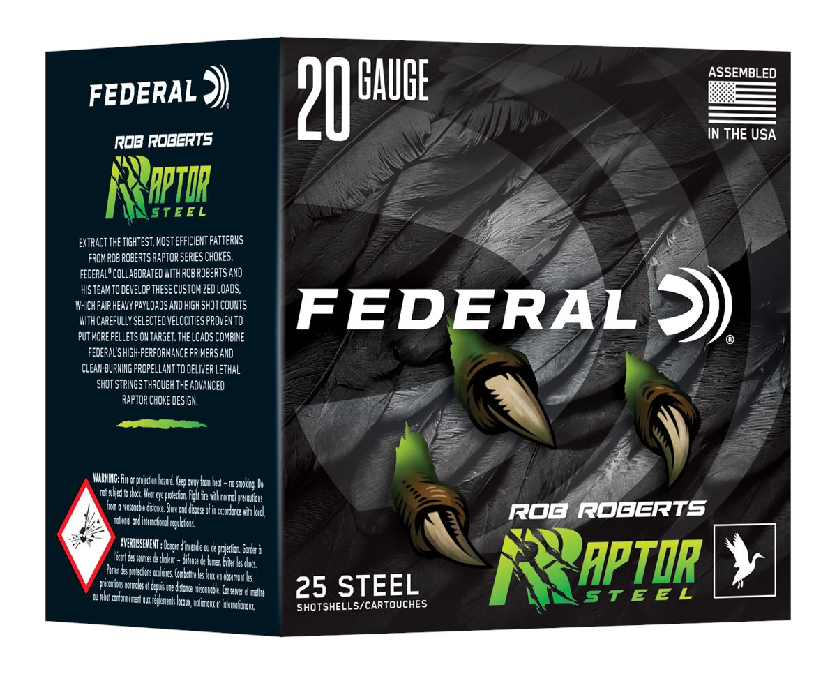 Federal RRS2093 Rob Raptor 20 Gauge 3in 1oz 3 Shot 25 Per Box/10 Case