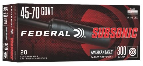 Federal Subsonic Rifle Ammunition .45-75 Govt 300gr SP 1000 fps 20/ct
