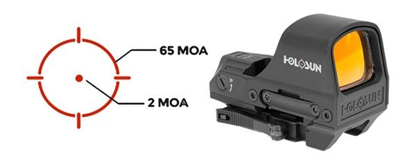 Holosun Technologies HS510C 510 Black 1x, 2 MOA Red Dot/65 Circle Reticle view 3