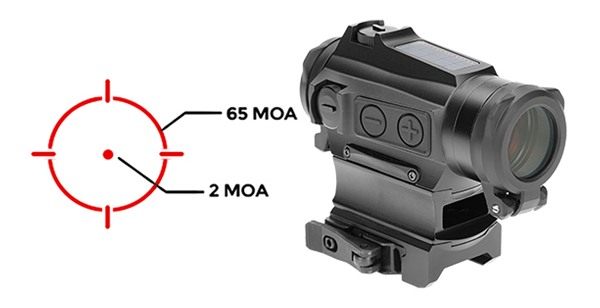 Holosun Technologies HS515CM 515 Black Anodized 1 x 20 mm 2 MOA Red Dot/65 view 3