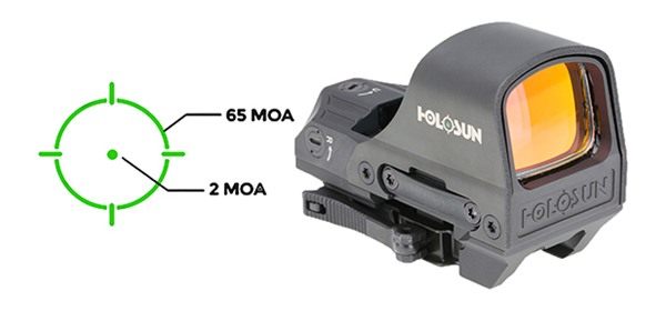 Holosun Technologies HE510CGR 510 Black 1 x 0.91in x 1.26in 2 MOA Green Dot view 4