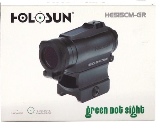 Holosun HE515CMGR 515 Black Anodized 1 x 20 mm 2 MOA Green Dot/65 Circle Mu view 3