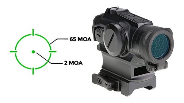 Holosun Technologies HE515GMGR 515 Black Anodized 1 x 20 mm 2 MOA Green Dot view 4