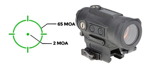 Holosun Technologies 530 Green Multi-RET Solar Shake Awake Rifle 30MM view 3