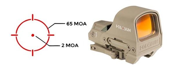 Holosun Technologies HS510CFDE 510 Flat Dark Earth 1x, 2 MOA Red Dot/65 Cir view 3