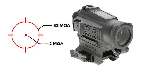 Holosun Technologies HE515CTRD 515 Black 1 x 20 mm 2 MOA Red Dot/65 Circle view 2