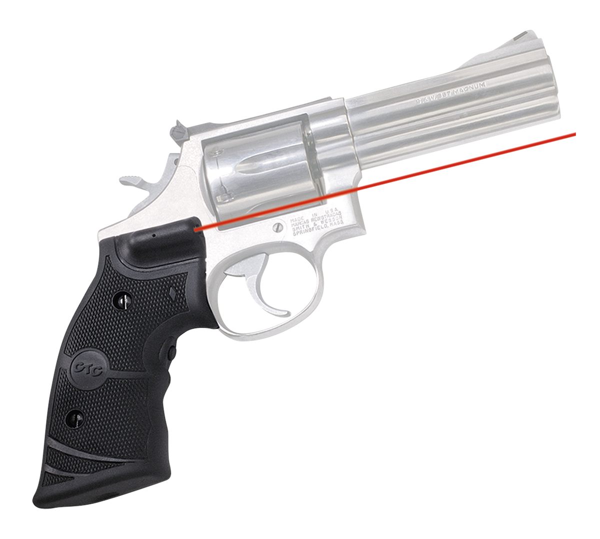 Crimson Trace 011290 Lasergrips Fits S W K L Frames Round Butt, Red 633nM W
