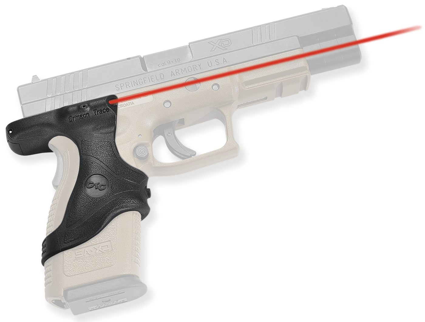 Crimson Trace 0120701 Lasergrips Fits Springfield XD, Red Black Polymer