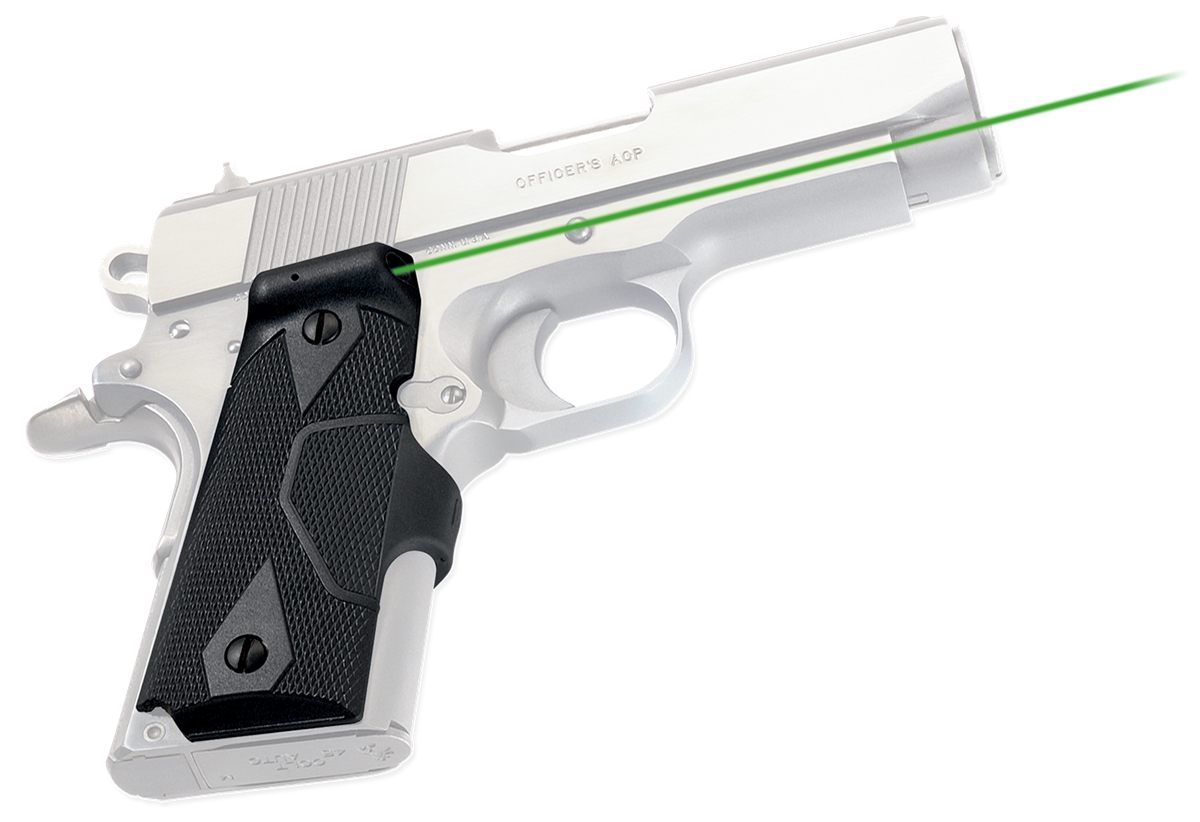Crimson Trace LG-404G Front Activation Green Handgun Lasergrips for 1911 Co