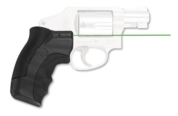 Crimson Trace Lasergrips Sight with Green for S W J- Round Butt Revolvers