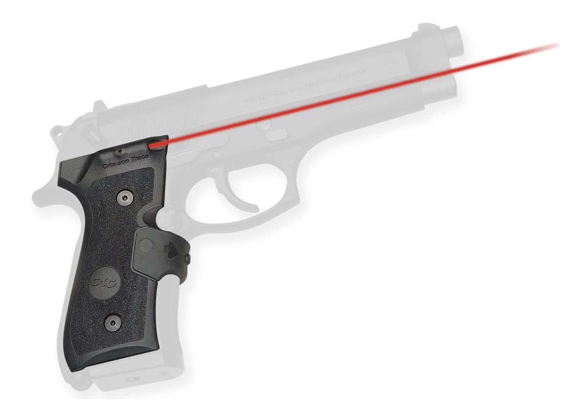 Crimson Trace 0119201 Lasergrips Mil-Spec Fits Beretta 92/96/M9, Red Black
