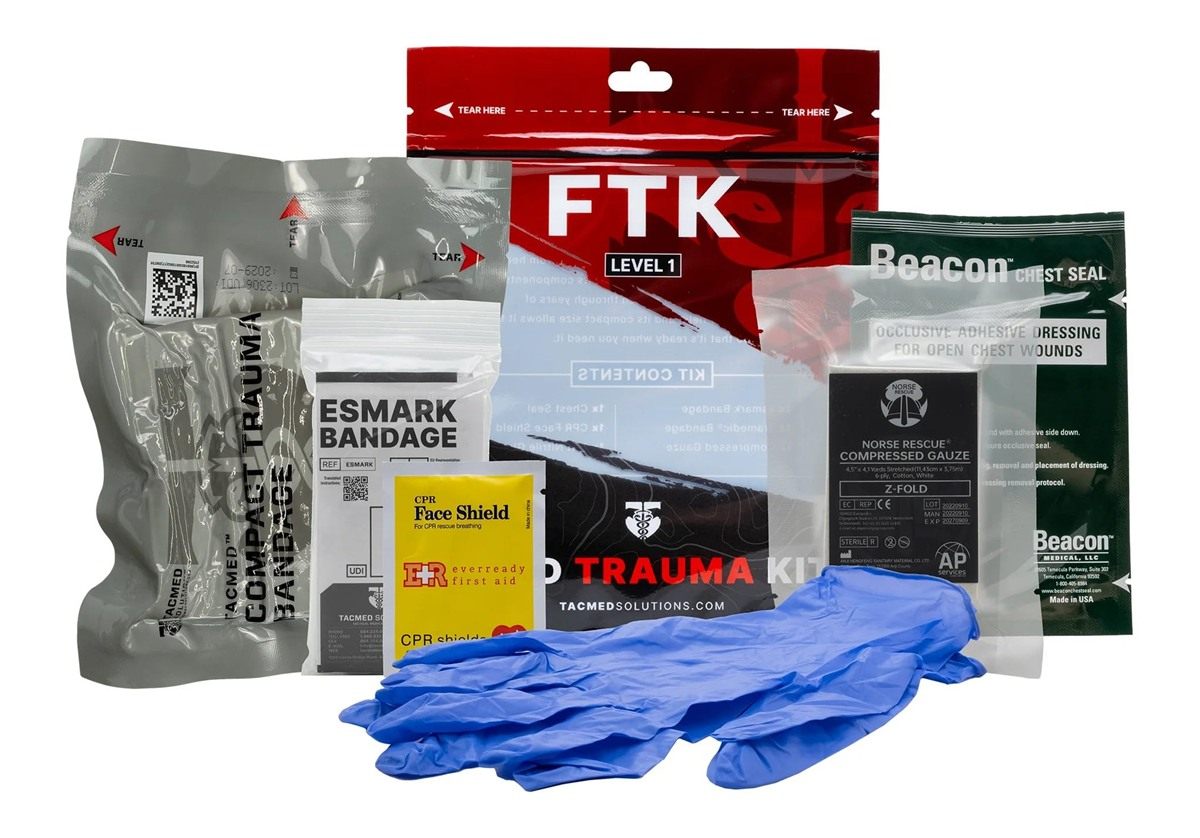 FTK TacMed Solutions Field Trauma Kit Level 1, (FTK) Compact Waterproof wit view 2