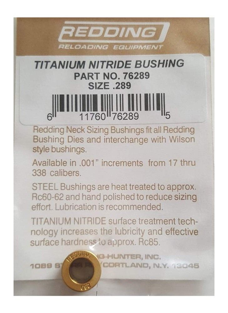 REDDING .289in Titanium Nit Neck Sizing Bushing (76289)