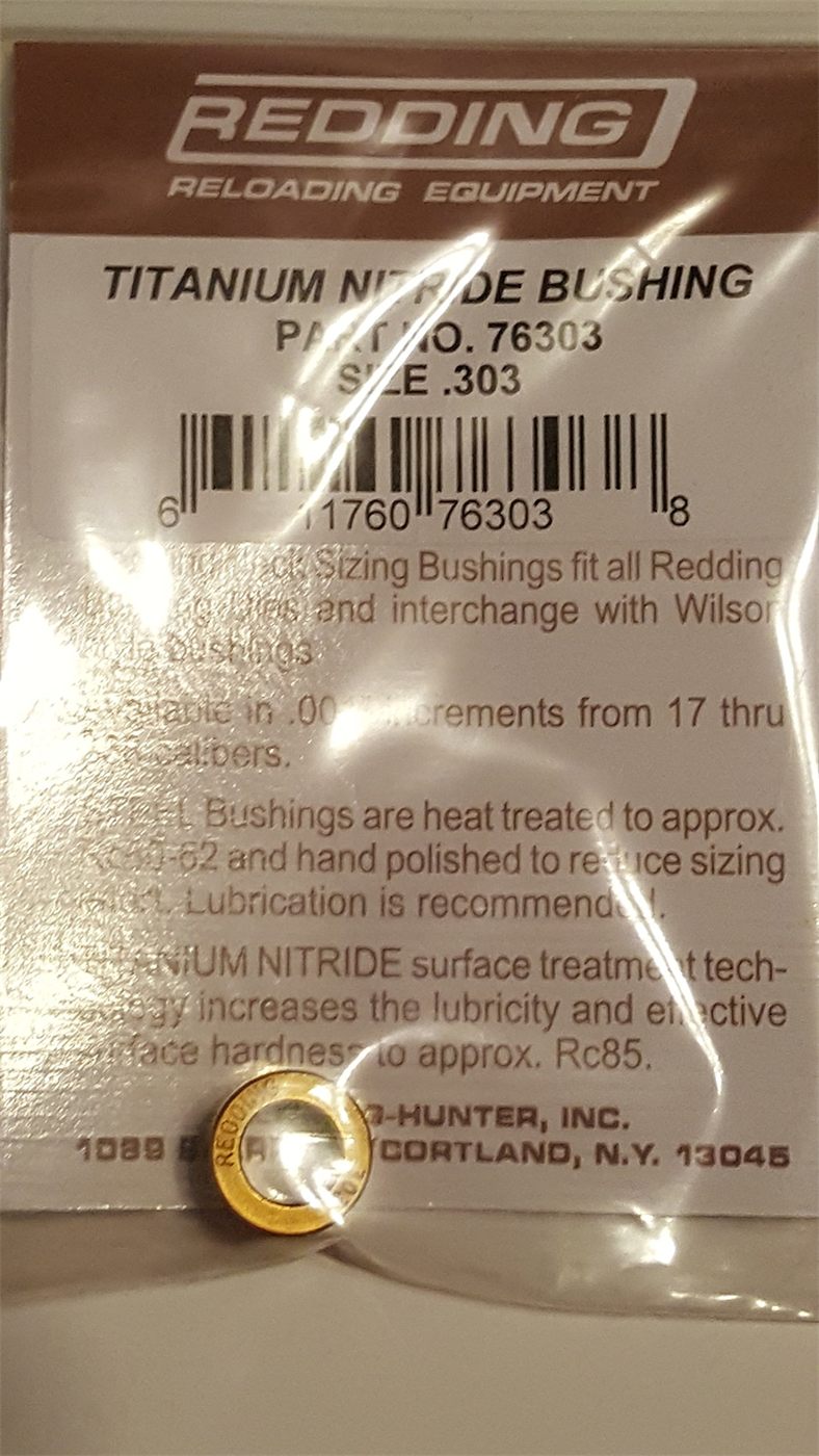 Redding Reloading .303in Titanium Nitride Neck Sizing Bushing, 76303