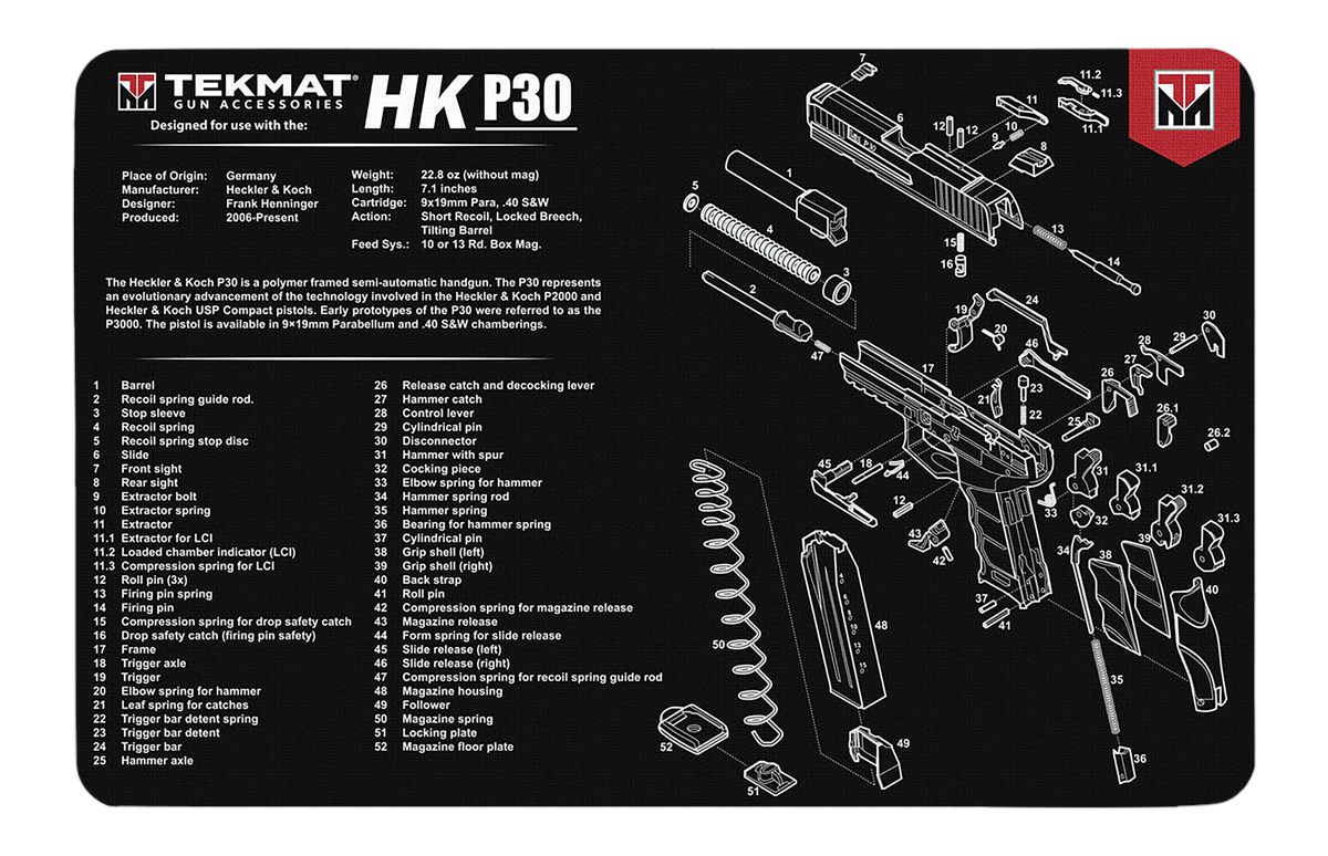 TekMat TEKR17HKP30 HK P30 Cleaning Mat Black/White Rubber 11inx17in Parts D