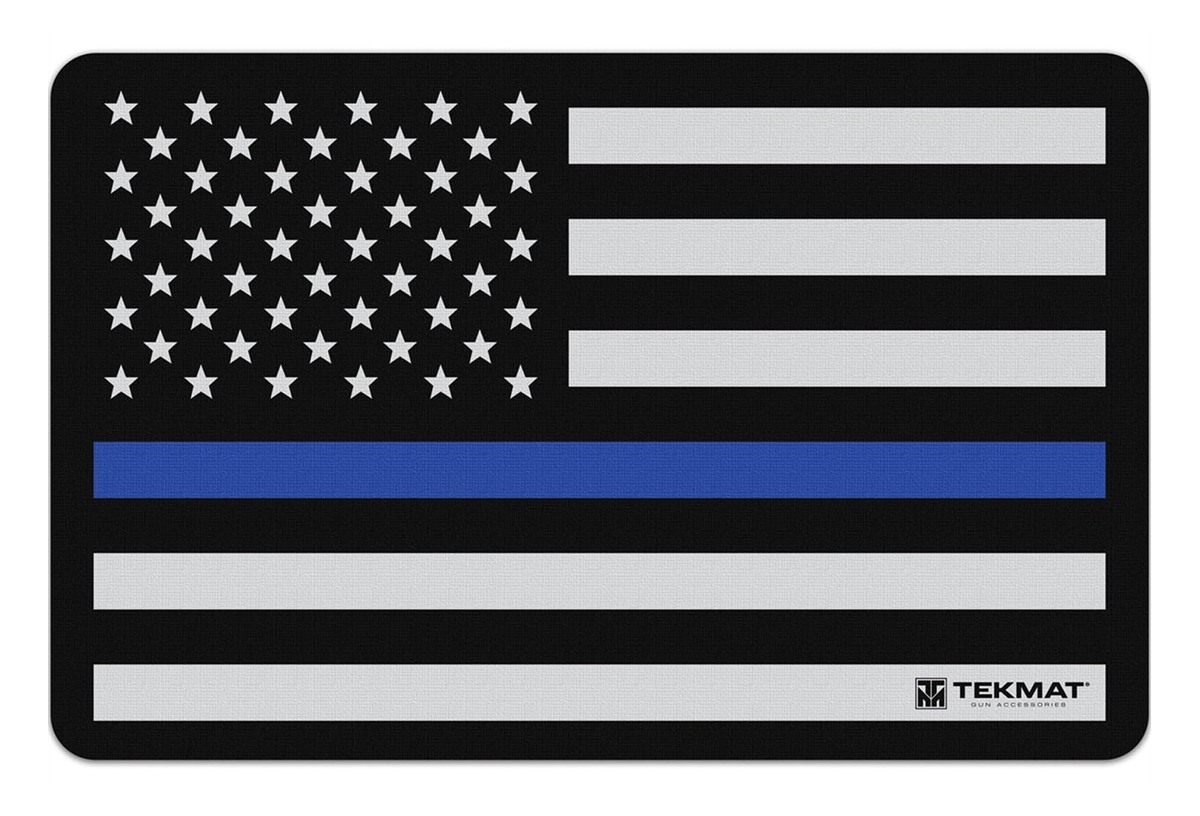 TekMat Police Blue Line Support Mat Gun Cleaning Black