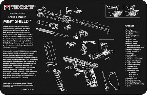 TekMat TEKR17SWMPSHIELD M P Shield Cleaning Mat Black/Gray Rubber 11inx17in view 2