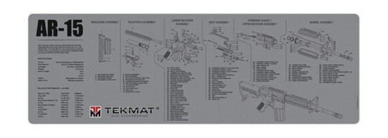 Tekmat TEKR36AK47GY AK-47 Cleaning Mat Black/Gray Rubber 12inx36in Parts Di view 2