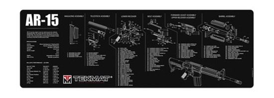 TekMat TEKR36AR15 AR-15 Cleaning Mat Black/White Rubber 12inx36in Parts Dia view 2