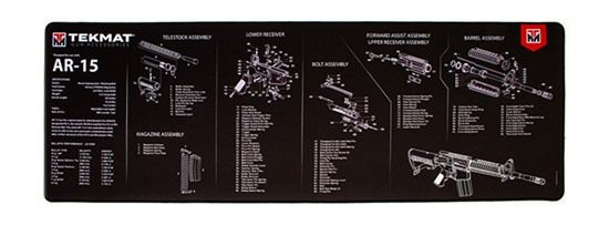 TekMat TEKR44AR15 AR-15 Ultra 44 Cleaning Mat Black/White Rubber 15inx44in view 2