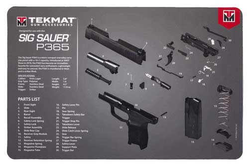 TekMat TEKR17SIG9365 Sig Sauer P365 Cleaning Mat Multi-Color Rubber 11inx17 view 2