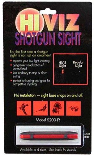 Hiviz S200-R S-Series Magnetic Shotgun Sight Interchangeable Green/Red Fron view 2