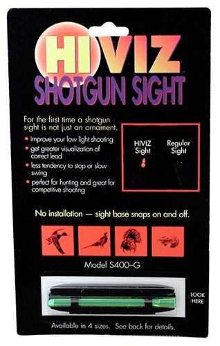 HIVIZ Wide Magnetic Fiber Optic Shotgun Sight with Green Light Pipe view 3