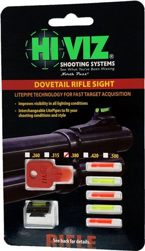 Hiviz 3/8-Inch Dovetail Fiber Optic Rifle/Muzzleloader Sight 0.38 Height,Gr view 2