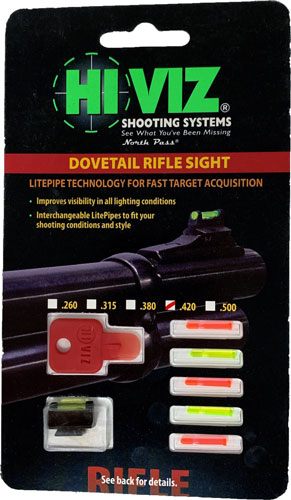 HIVIZ 3/8-Inch Dovetail Fiber Optic Rifle/Muzzleloader Sight 0.42 Height view 2