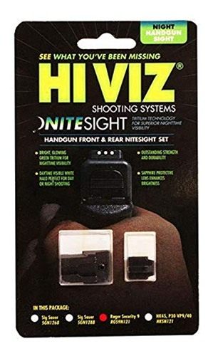 Hiviz RGS9N121 Sight Systems, Night Tritium Front Rear Set, Ruger Security