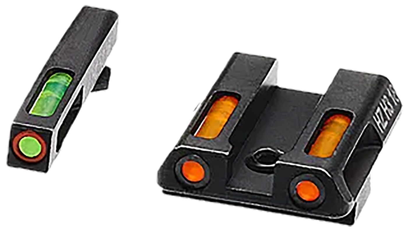 Hiviz GLN621 LiteWave H3 Fiber-Optic Sight Set Green Tritium/Orange Outline