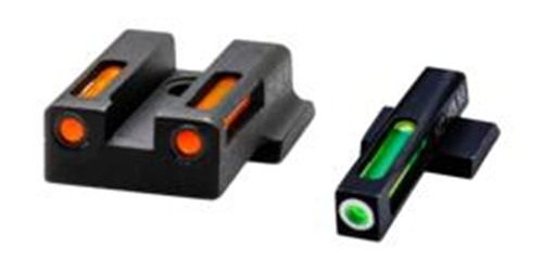Hiviz Hivz Litewave H3 Tritium/LitePipe Sight for S W 9EZ, Green/Orange lit view 2
