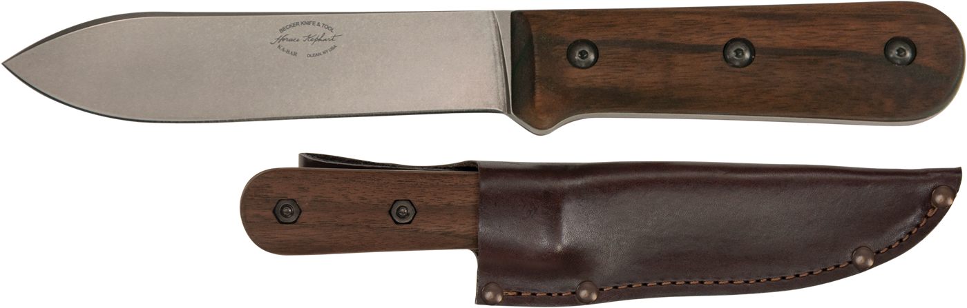 Ka Bar Knives BK62 Becker Kephart 5.13in Fixed Drop Point Plain Satin Stone