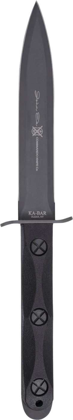 KA BAR Knives EK44 Model 4 6.63in Fixed Double Edge Spear Point Plain Stone