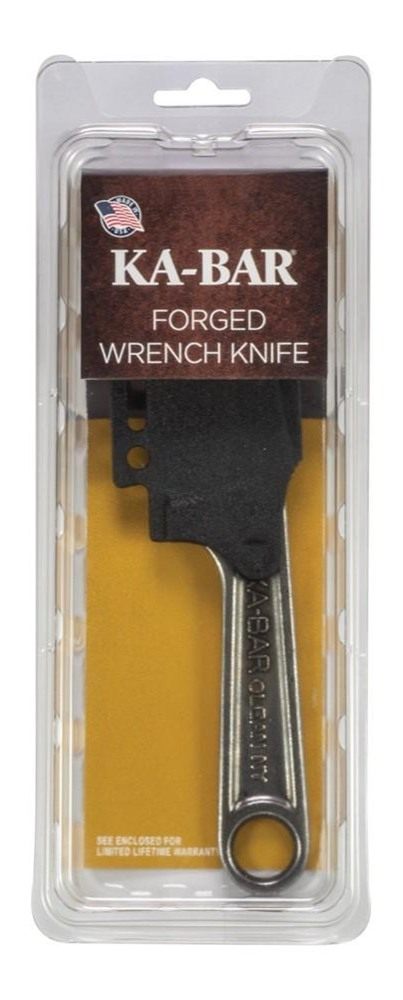 KA BAR Knives Forged Wrench Fixed Knife 3in Drop Point Blade Silver view 2
