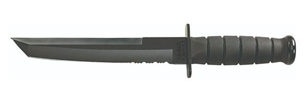 KA BAR Knives 1245 Tanto 8in Fixed Part Serrated Black 1095 Cro-Van Blade view 2