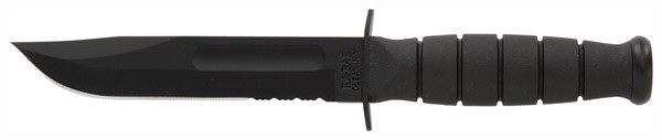 Ka Bar Knives Short 5.25in Serr W/Plastic Sheath