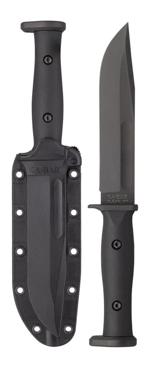 Ka Bar Knives Slabby Fixed Blade Knife 6-9/10? 1095 Cro-Van Nylon Handle Bl view 2
