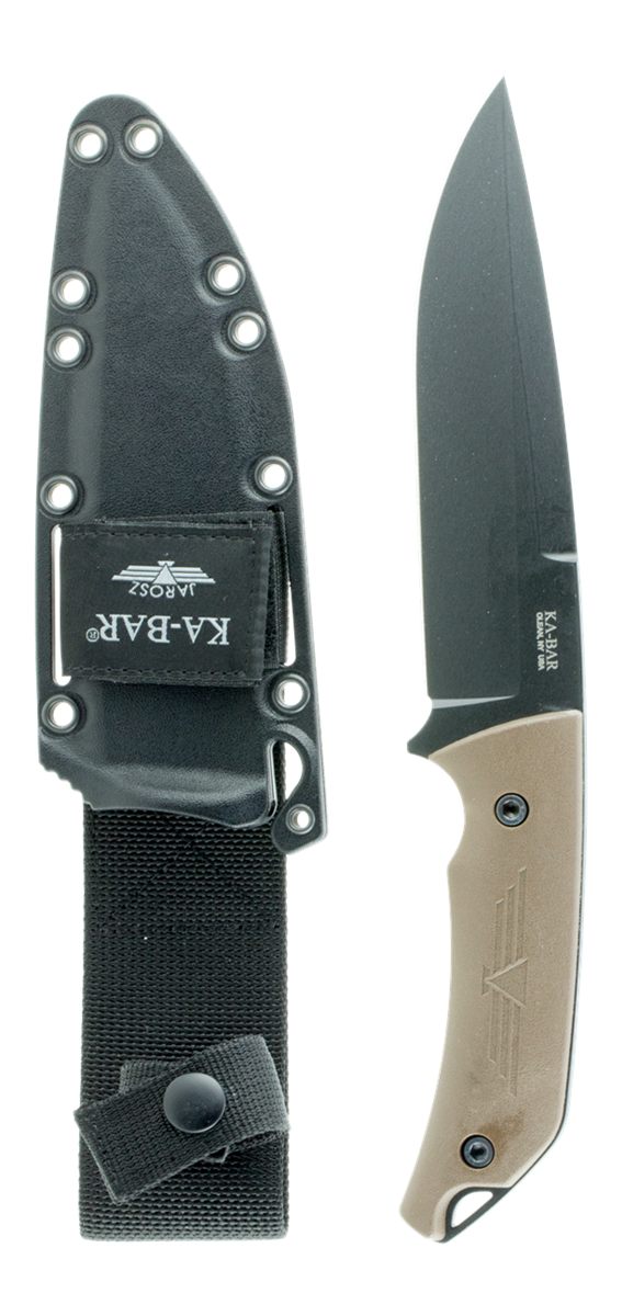 KA BAR Knives 7503 Jarosz Turok 6.25in Fixed Clip Point Plain Black 1095 Cr