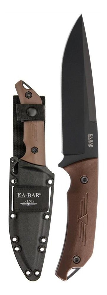 KA BAR Knives 7503 Jarosz Turok 6.25in Fixed Clip Point Plain Black 1095 Cr view 2