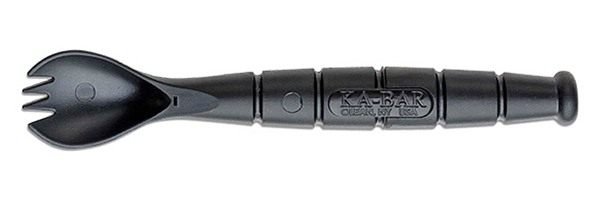 Ka Bar Knives 9909 Spork/Knife Black Creamid 2.50in Serrated 6.88in Long view 3
