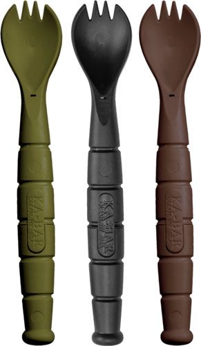 Ka Bar Knives MIL-Spec Spork/Knife 3 Pack OD Green/Black/Brown view 2