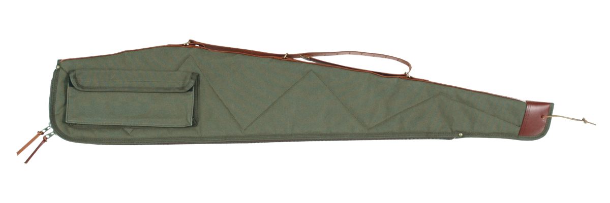 Bob Allen 14538 Canvas Rifle Case 48in Green w/ Quilted Flannel Lining Leat