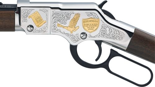 Henry Repeating Arms H004SAT Golden Boy 2nd Amendment Tribute 22 Short,Long view 2