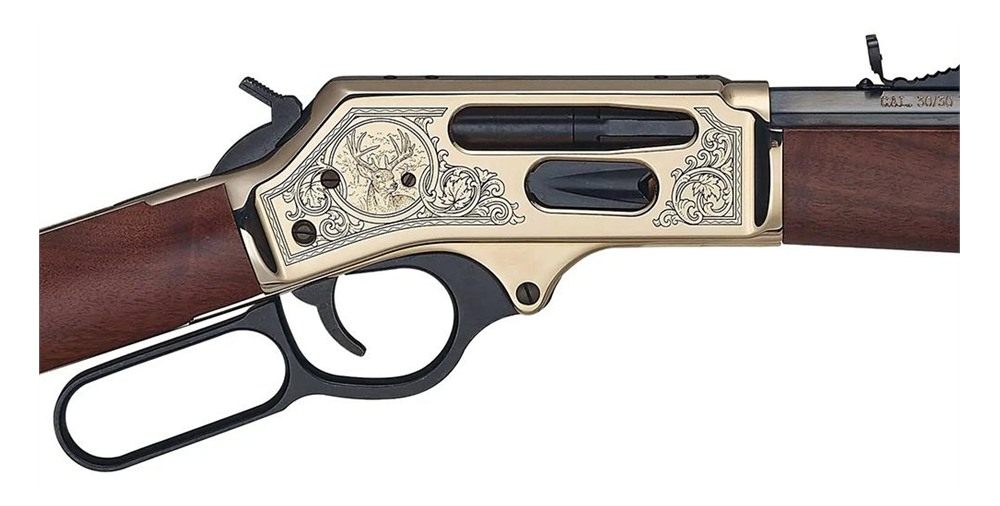 Henry Repeating Arms H009BGWL Wildlife 30 Win 5+1 20in Blued Octagon, Polis view 2