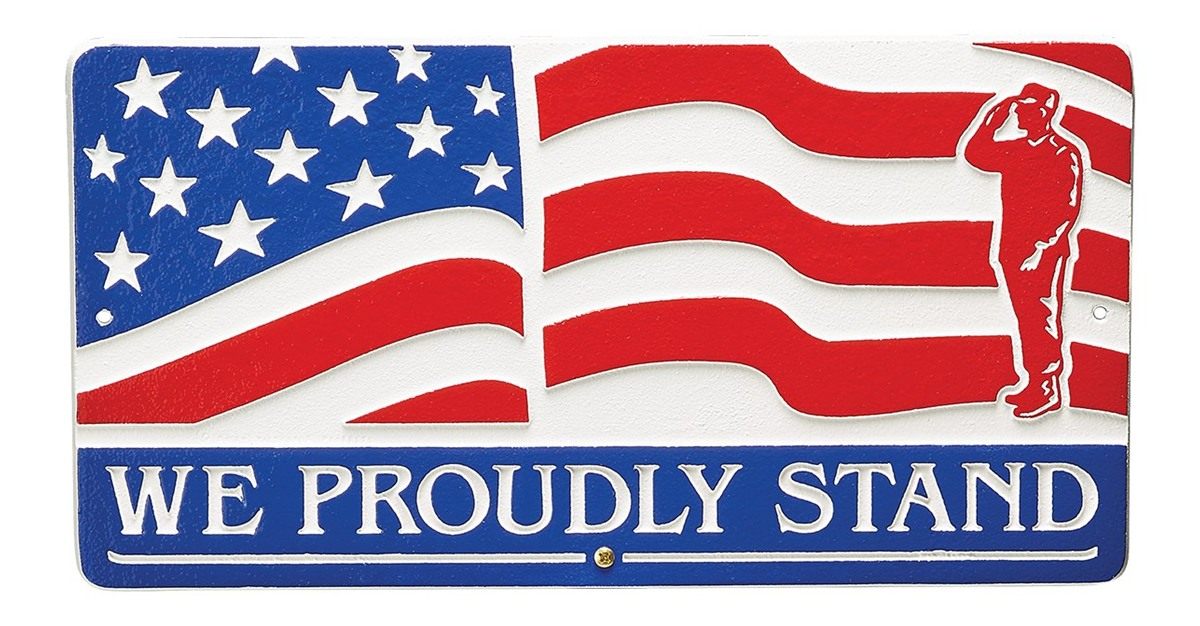 Henry Patriotic Wall Lawn Plaque - Made in America view 2