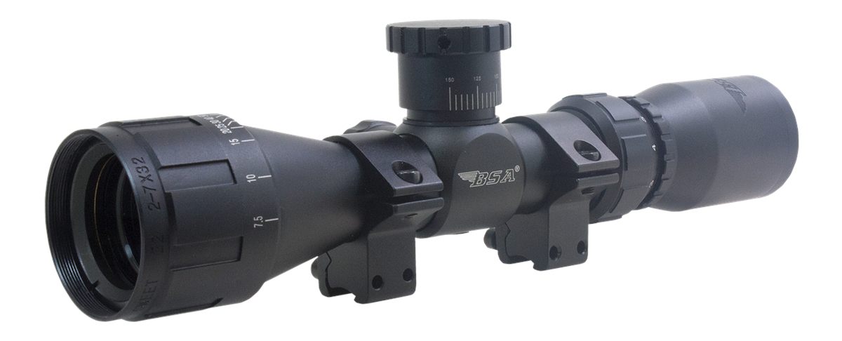 Gamo Outdoor BSA Sweet .22 AO Compact Rifle Scope 2-7x32mm 1in SFP 30/30 Bl