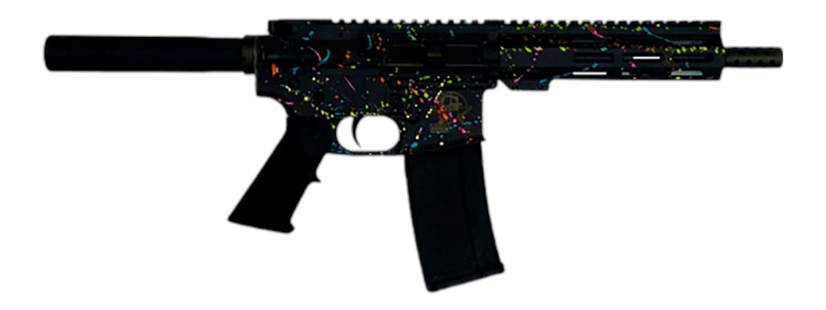 Great Lakes Firearms Ammo Glfa AR15 Pistol 223 Wylde 7.5in Nitride Splatter