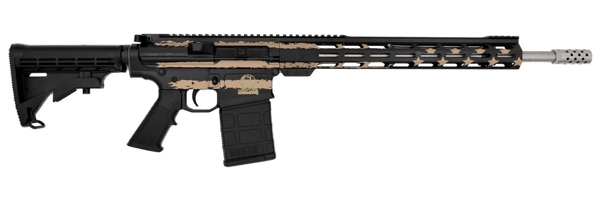 GLFA AR10 RIFLE 308 WIN 18" S/S BBL DESERT FLAG 10-RDS